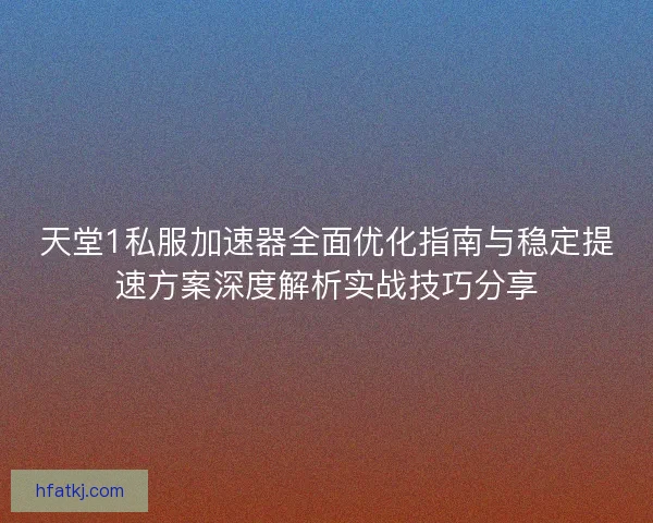 天堂1私服加速器全面优化指南与稳定提速方案深度解析实战技巧分享